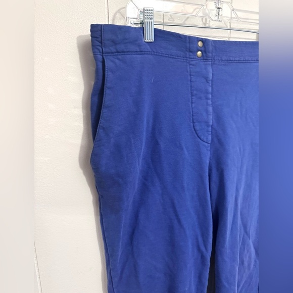 Clare V. Le Snap Pant Crop Flare Cotton Cobalt Blue Large Casual Lounge - Picture 5 of 9